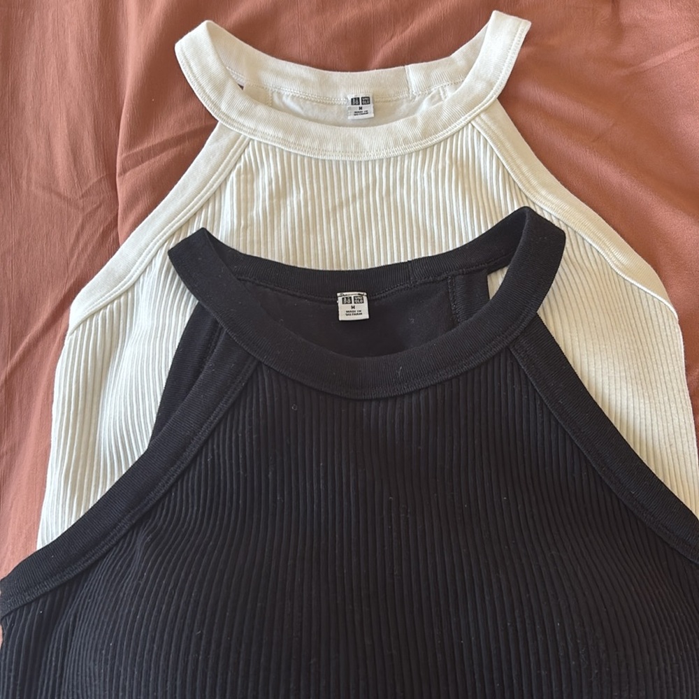 Uniqlo Ribbed Halter Neck Bra Tops